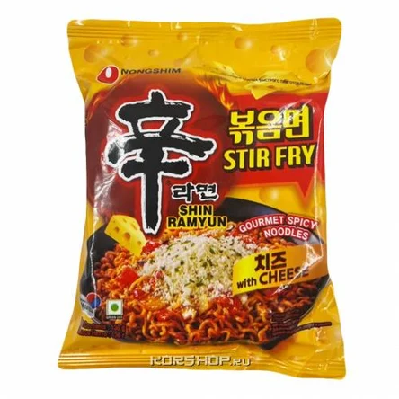 Шин рамен стир-фрай с сыром (пачка) по 136 г.