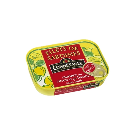 Connetable Филе сардин с лимоном и базиликом по 100 г.
