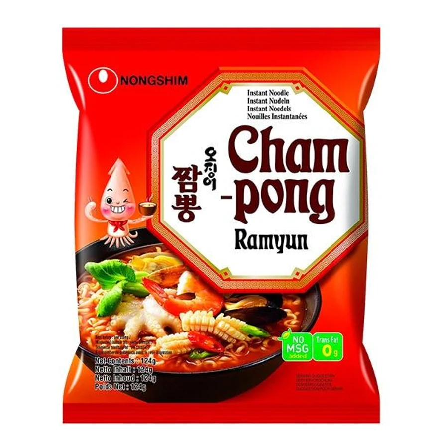 Чампонг Рамен с морепродуктами (пачка) по 124 г.