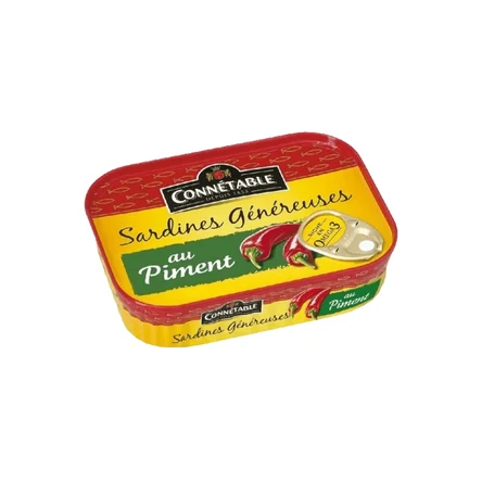 Connetable Сардины в подсолнечном масле с перцем по 140 г.