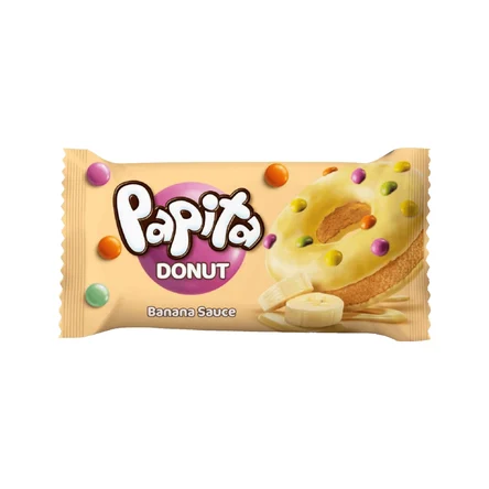 Кекс Papita Donut с банановой начинкой и драже, 40 г.